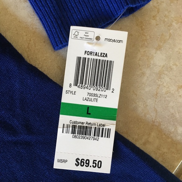 Thalia Sodi Knit Royal Blue Studded Top Long Arms - Picture 6 of 8